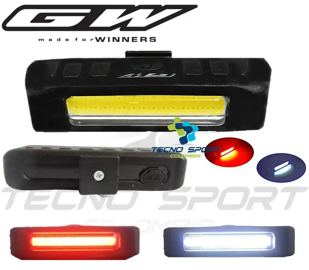 Luz Trasera Gw Bicicleta Recargable Usb 100 Lumen 5 Funcione