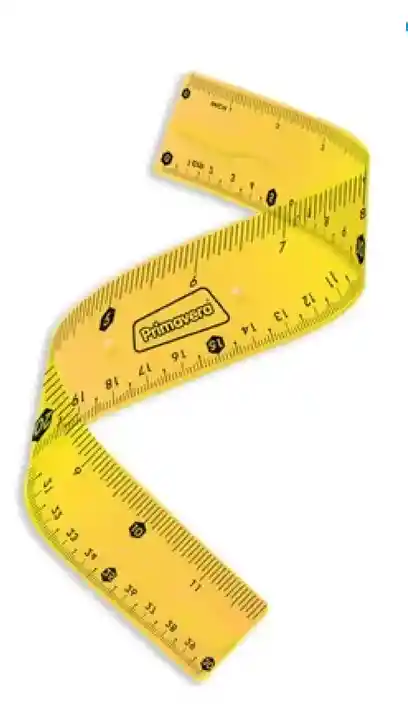 Regla Siliconada Flexible Amarilla 30cm