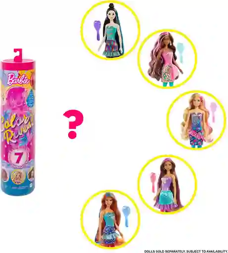 Mattel Barbie Color Reveal Sirena Set De 7 Sorpresas Muñeca