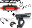 Combo Luz Delantera Y Trasera Gw Bicicleta Recargable Usb