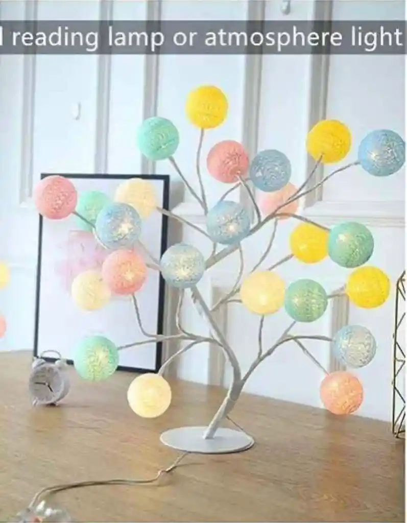 Lampara Arbol Bonsai Con Pelotitas Iluminadas Decoracion Led
