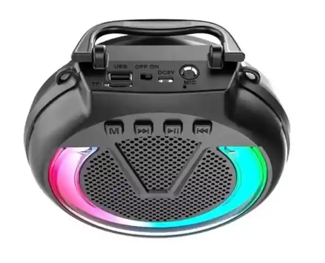 Radio Parlante Fm Portátil Bluetooth 8w Luz Rgb 4 Pulgadas 1500mah