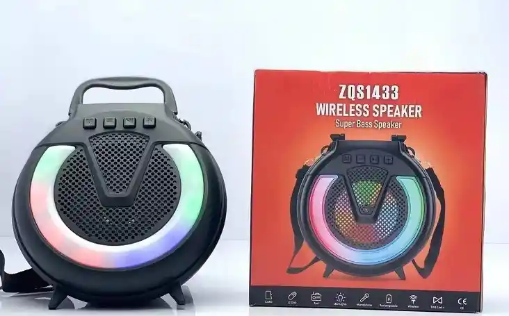 Radio Parlante Fm Portátil Bluetooth 8w Luz Rgb 4 Pulgadas 1500mah