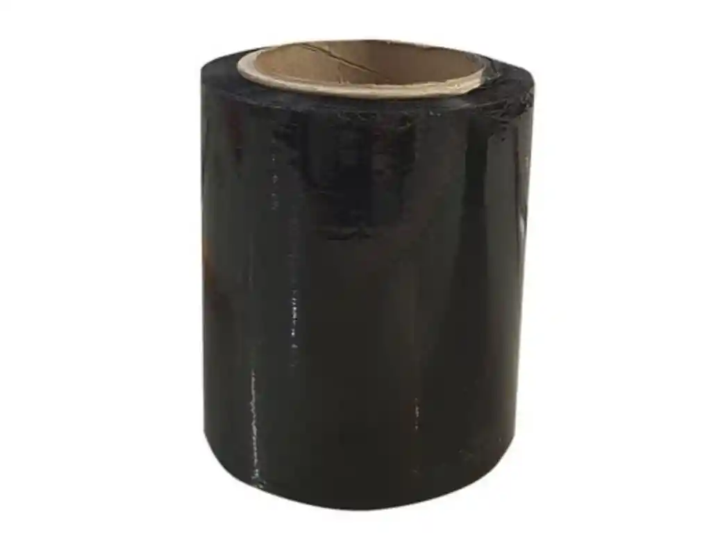 Combo Rollo Stretch Film Vinipel Industrial Negro 12.5cms 300mts Y Cinta Transparente 200mts