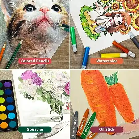 Kit Creativo Arte Dibujo Maleta Metálica X 145pcs