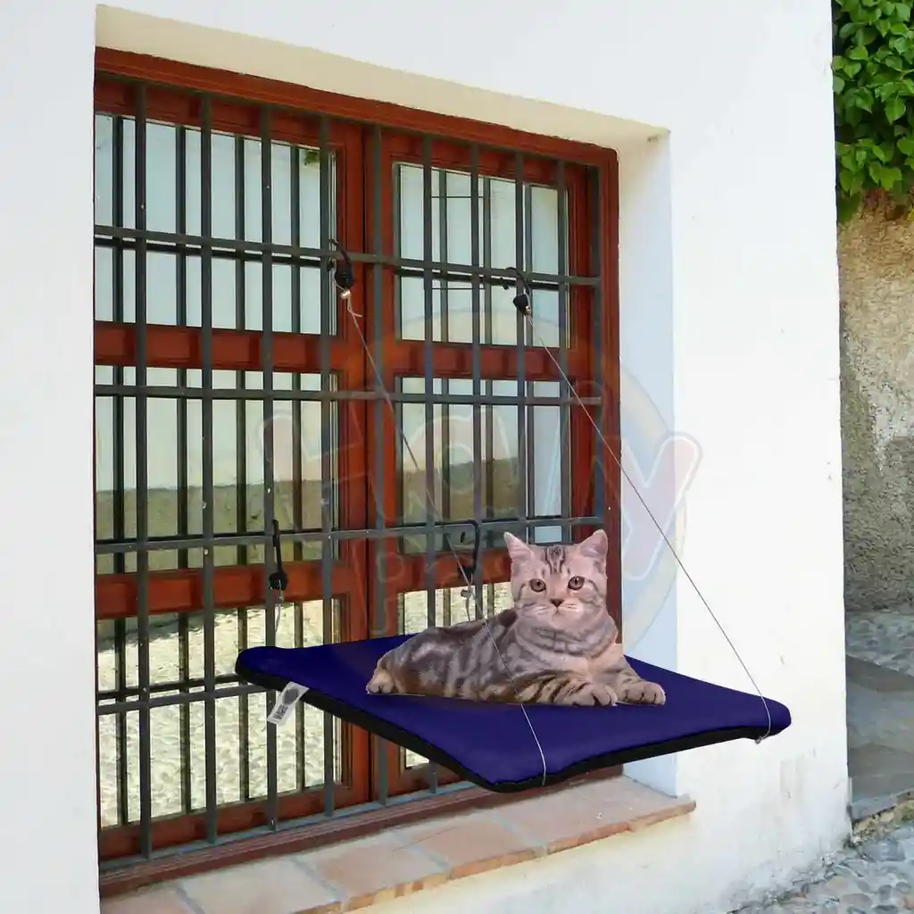 Cama O Hamaca Gatos Para Ventanas Con Reja Morado