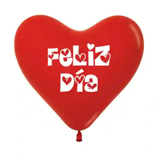 Globos Corazon Feliz Dia R-12 Rojo X 12 Unidades