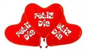 Globos Corazon Feliz Dia R-12 Rojo X 12 Unidades