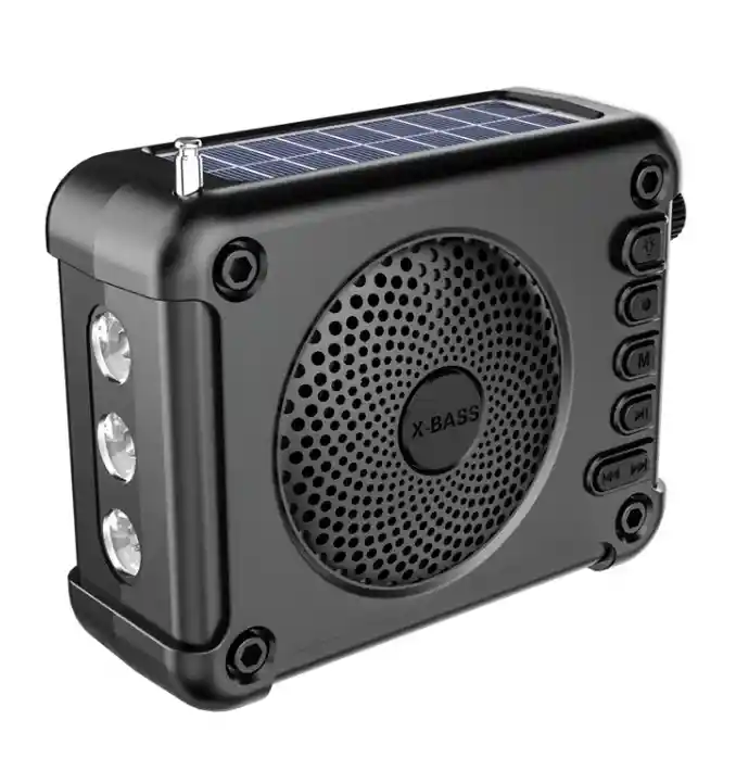 Mini Radio Parlante Micrófono Perifoneo Bluetooth 5w Panel Solar