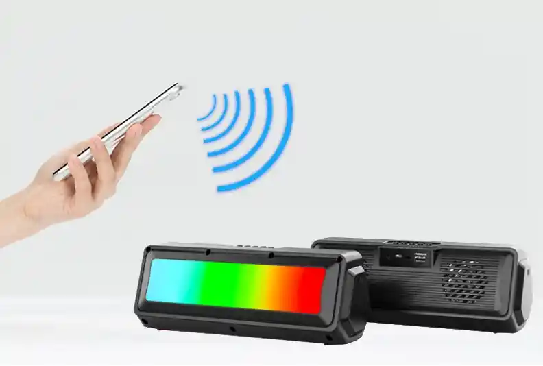 Radio Parlante Fm Bluetooth 5w X2 Portátil 2,5 Pulgadas Luz Led Rgb