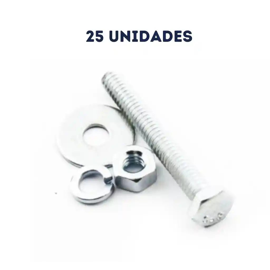 Paquete X 25 Unidades Tornillo Hexagonal 1/4 X 3