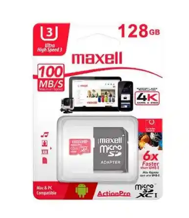 Tarjeta Memoria Micro Sd Maxell 128gb