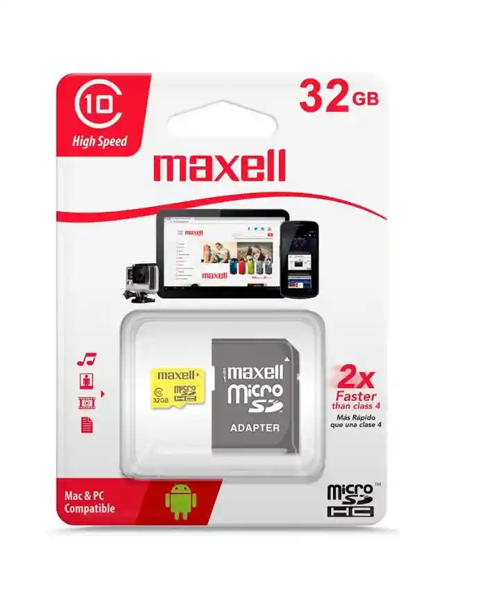 Memoria Maxell Micro Sd 32gb Con Adaptador Sd