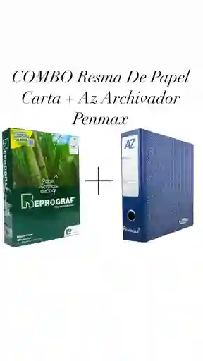 Combo Resma De Papel Carta + Az Archivador Penmax