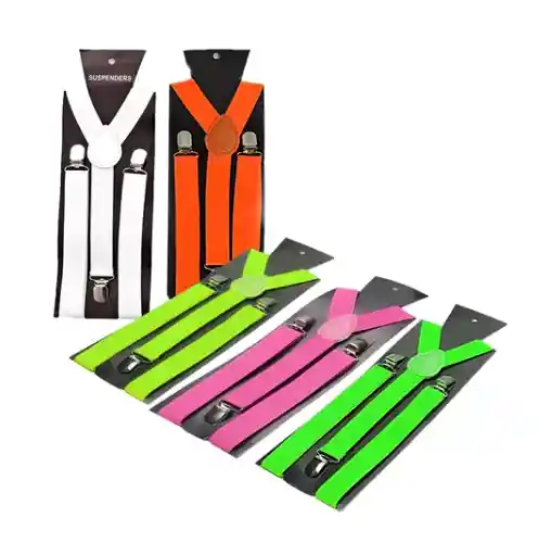Tirantes Pantalón Cargaderas Accesorio Ropa Disfraz Neon