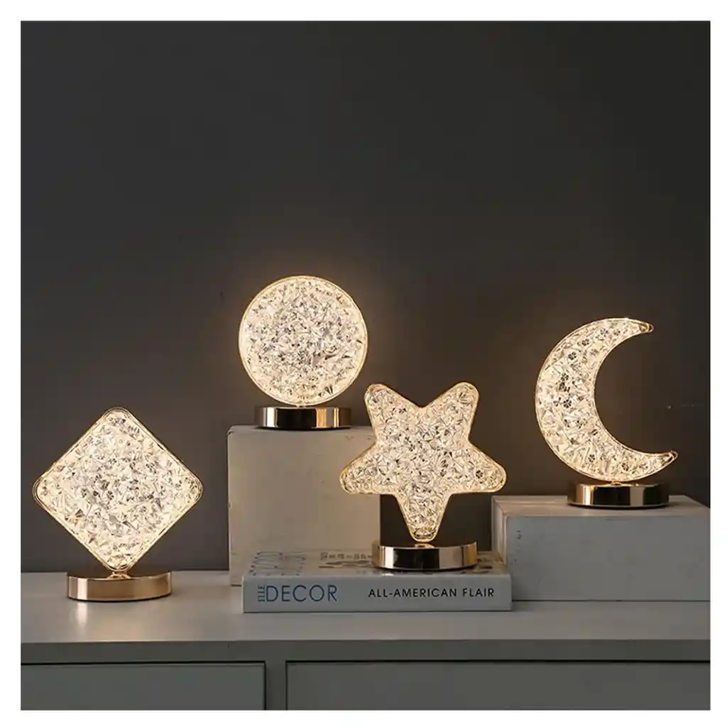 Lampara Decorativa D Cristal Recargable Touch Estrella