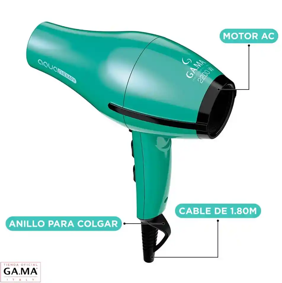 Secador Cabello Gama Aqua Therapy Protección Cabello Contra Humedad