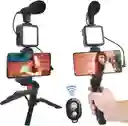 Kit De Video Grabación Portatil Con Microfono/kit De Vlogging /tripode Celular/ Soporte Celular / Monopod