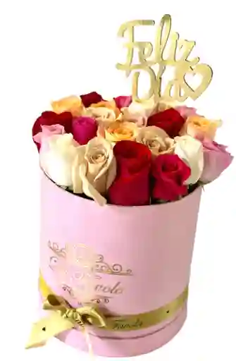 Caja Cilíndrica De Rosas, Edición Amor Y Amistad