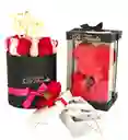 Regalo Luxury: Osito De Rosas Pequeño + Caja X 6 Fresas + Cilindro De Rosas