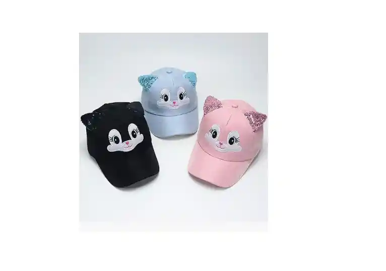 Gorra Con Lentejuelas Brillantes Para Niños Y Niñas Diseño De Orejas De Gato Con Purpurina Brillante