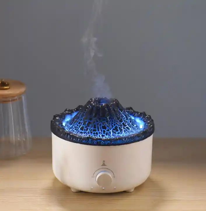 Humidificador Difusor Aromas Ambientador Volcán Led 560ml Con Control + Esencia