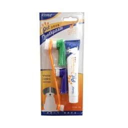 Crema Dental Perros Mascotas+ Kit Cepillos De Dientes