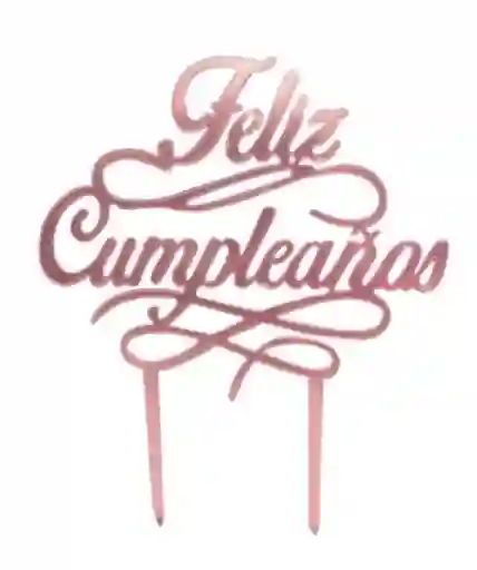 Feliz Cumpleaños Topper Oro Rosa