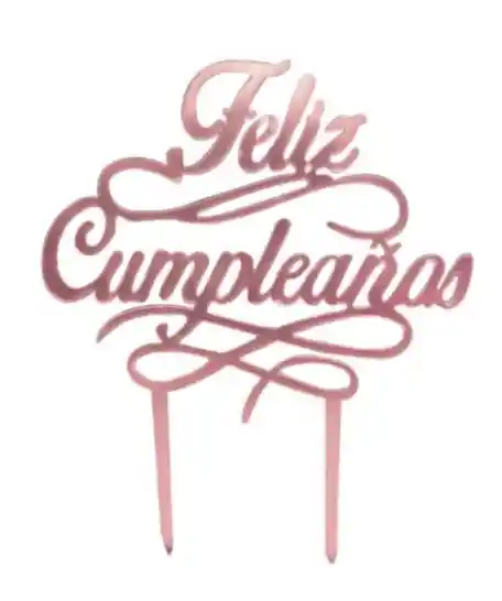 Feliz Cumpleaños Topper Oro Rosa