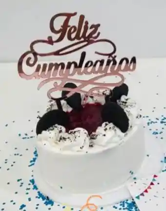 Feliz Cumpleaños Topper Oro Rosa