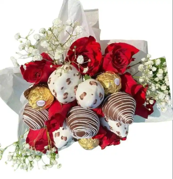 Bouquet De Fresas Y Chocolates Para Ti Amor