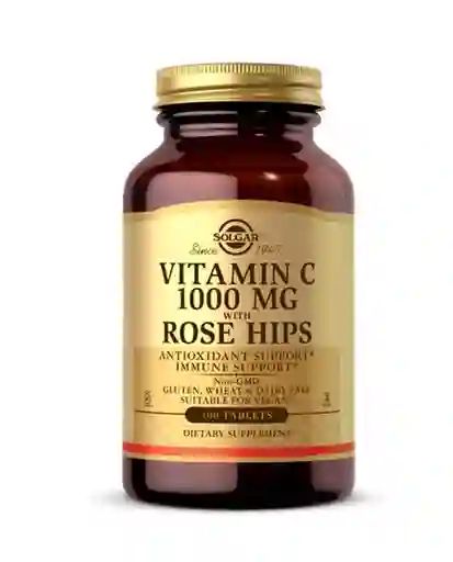 Vitamin C Rose Hips Solgar 100 Tabletas