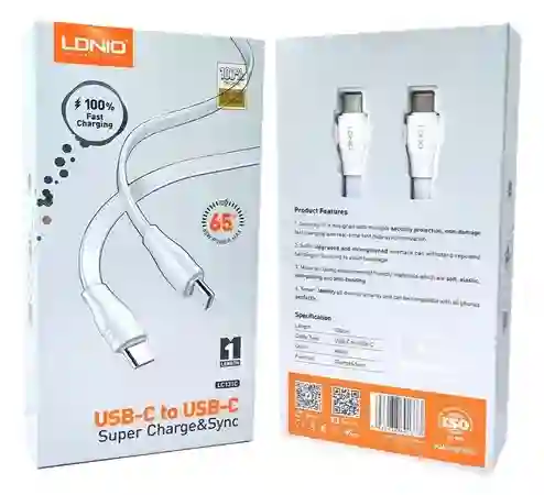 Cable Entrada Usb-c Salida Usb-c Ldnio 1 Metro Carga Rápida