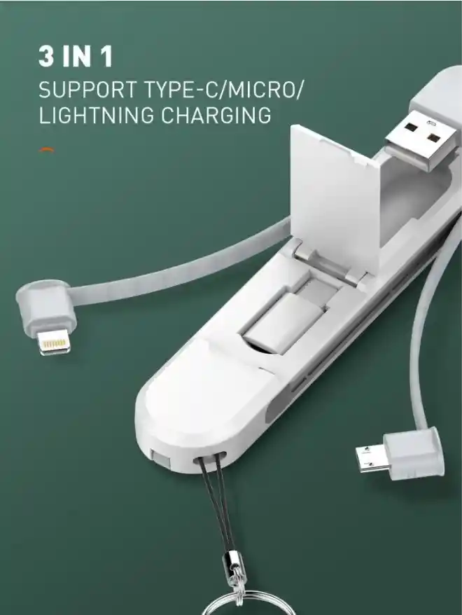 Cable Pulpo Carga Rápida Multicable 3 En 1 Tipoc/iphone/micro-usb Ldnio