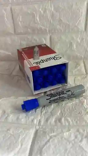 Sharpie Azul Grueso Permanente Tank X12 Unidades