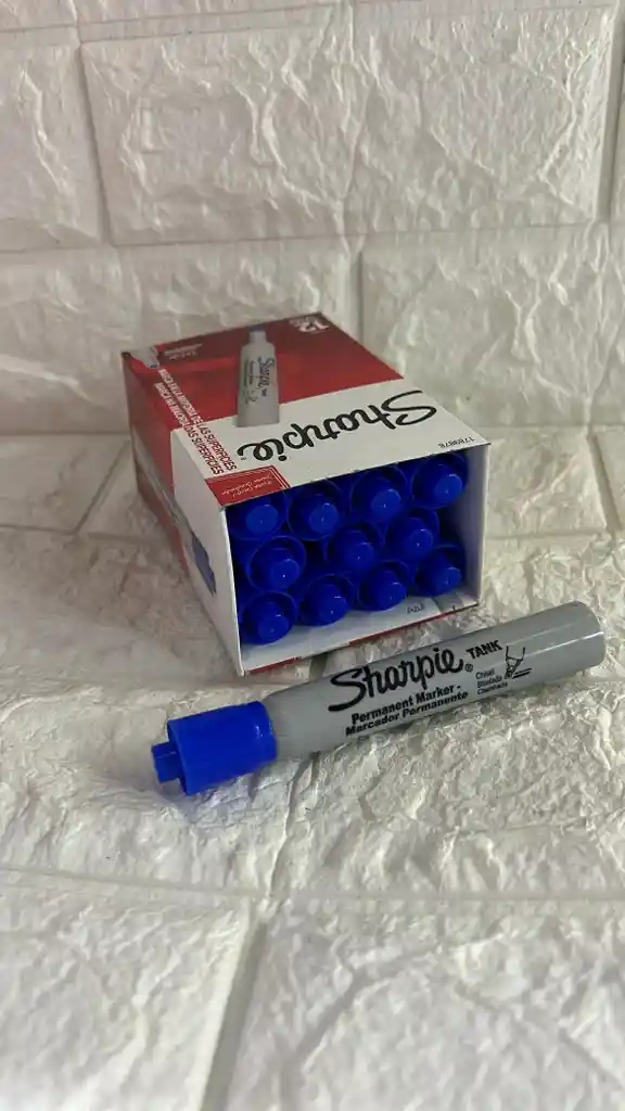 Sharpie Azul Grueso Permanente Tank X12 Unidades