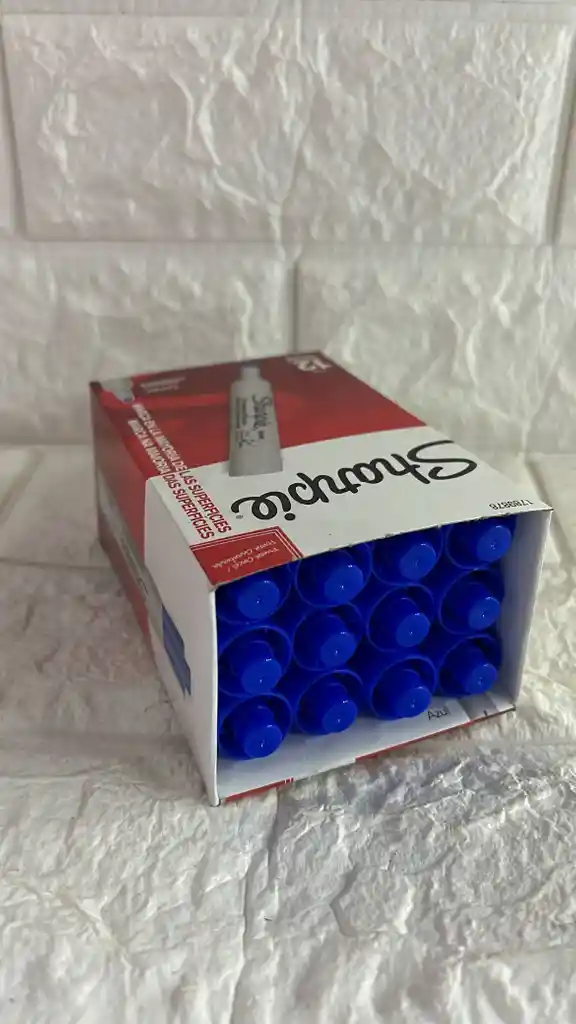 Sharpie Azul Grueso Permanente Tank X12 Unidades