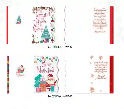 Tarjeta Doble Holografica Escharcada Navidad Tde 18cmx13