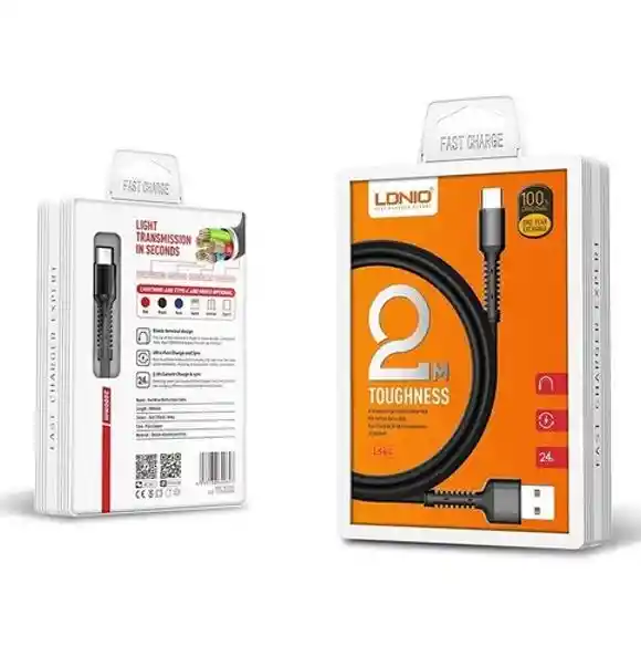 Cable Usb Ldnio Tipo C 2.4a 2 Metros Carga Rápida