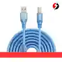 Cable Para Impresora 1.5 Mts Blindado Azul