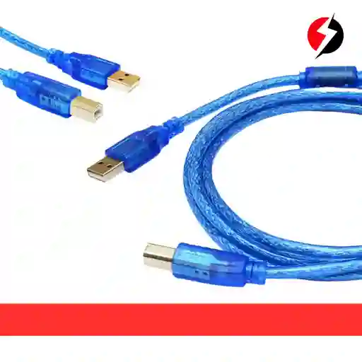 Cable Para Impresora 1.5 Mts Blindado Azul