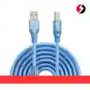 Cable Para Impresora 3 Metros Blindado Azul