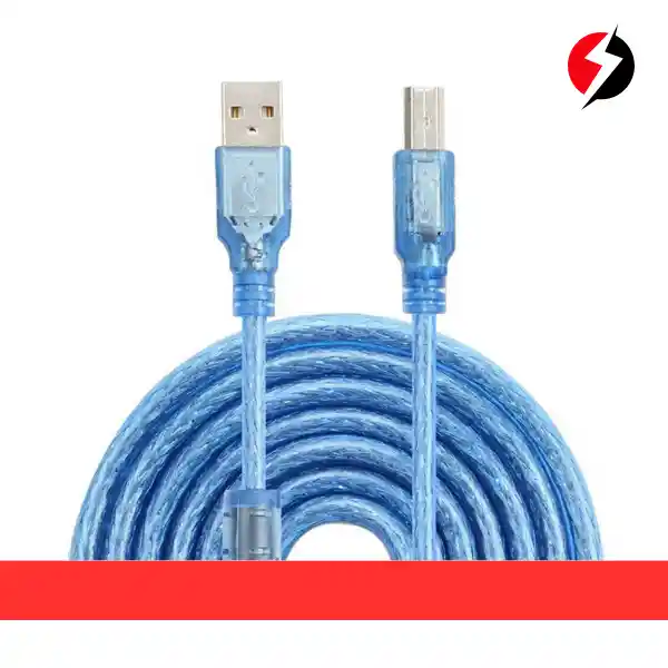 Cable Para Impresora 3 Metros Blindado Azul