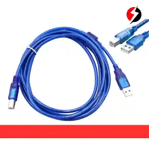 Cable Para Impresora 3 Metros Blindado Azul