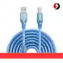 Cable Para Impresora 5 Metros Blindado Azul