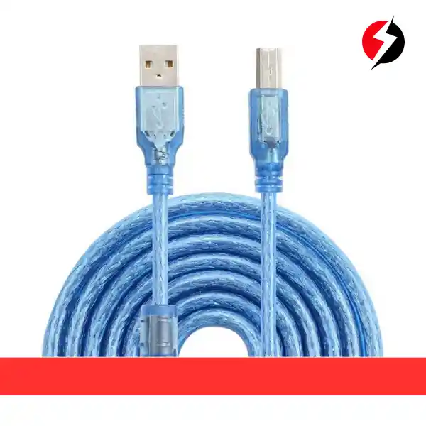 Cable Para Impresora 5 Metros Blindado Azul