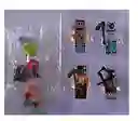 Set X4 Figuras Minecraf Roblox Bloques Muñecos 6cm Blister