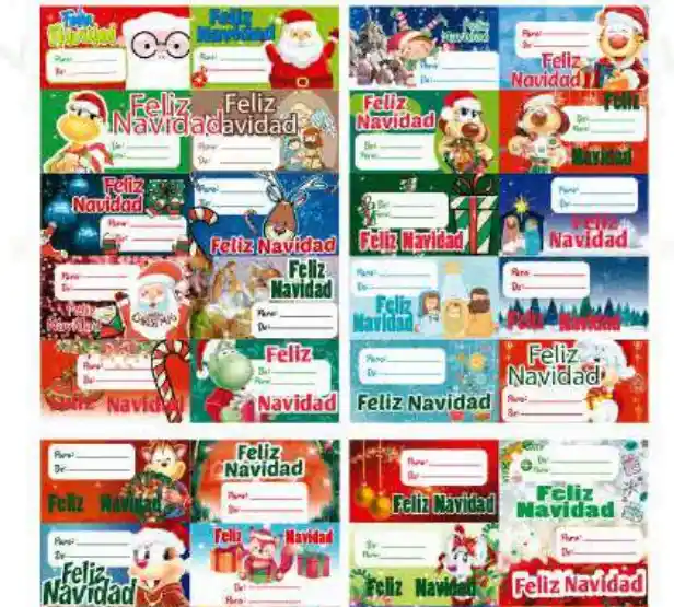 Sticker Pegatina Tarjeta De/para Navidad X20 Stickers Aprox