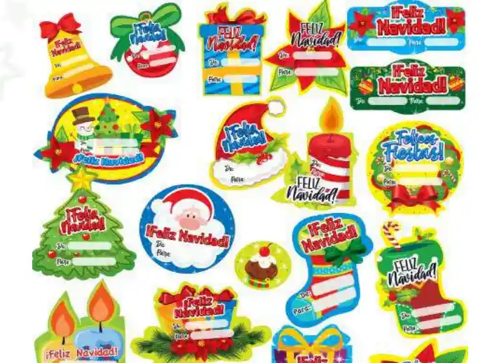 Sticker Pegatina Tarjeta De/para Navidad Figuras X24 Stickers Aprox