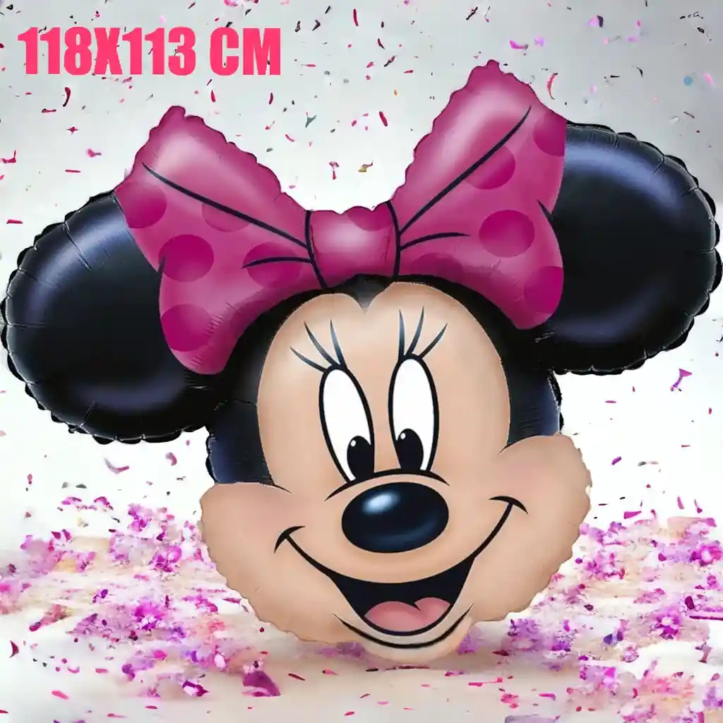 Globo Metalizado Minnie Mouse Moño Rosa/118x113cm (gigante)